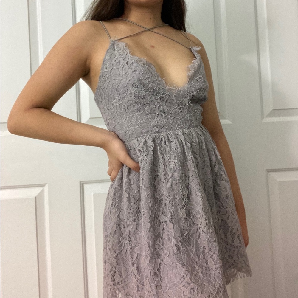 NWT Tobi heather gray lace dress - Picture 6 of 10
